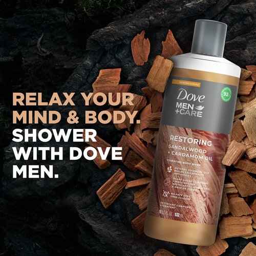 Dove Men Body Wash Sandalwood+Cardamom and Eucalyptus+Cedar Oils Cleansers 4 Count 18 oz