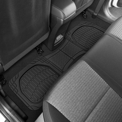 Motor Trend - MT-923-BK 923-BK Black FlexTough Contour Liners-Deep Dish Heavy Duty Rubber Floor Mats for Car SUV Truck & Van-All Weather Protection, Universal Trim to Fit