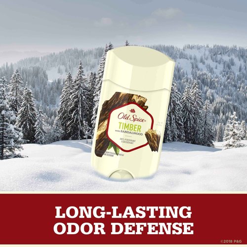 Old Spice Antiperspirant Deodorant for Men, Timber With Sandalwood, Inspired by Natural Elements, Invisible Solid, 2.6 Oz, Pack of 12
