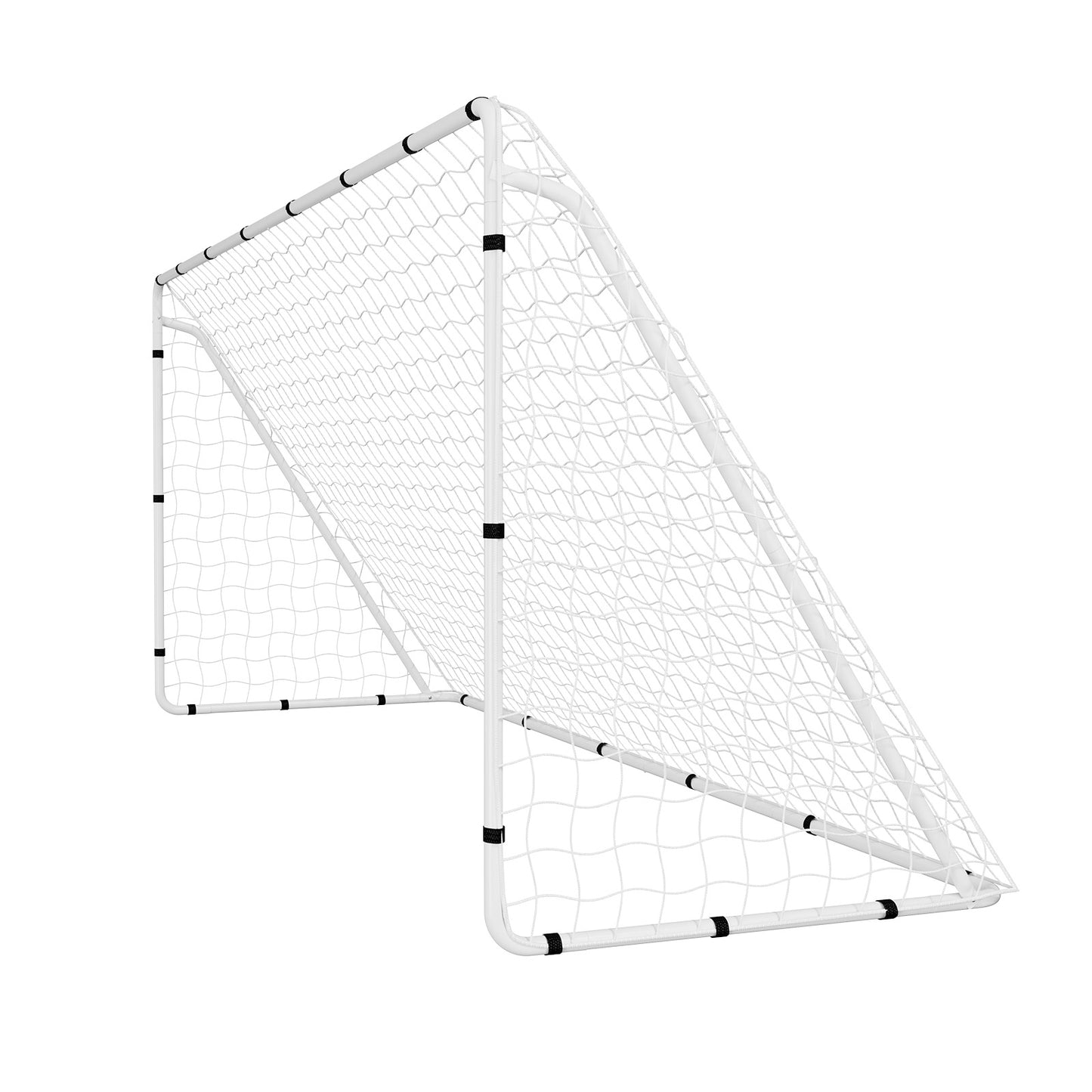 12ft x 6ft Soccer Goal with Iron Frame & PE Net - Portable Backyard Soccer Set for Youth & Adults
