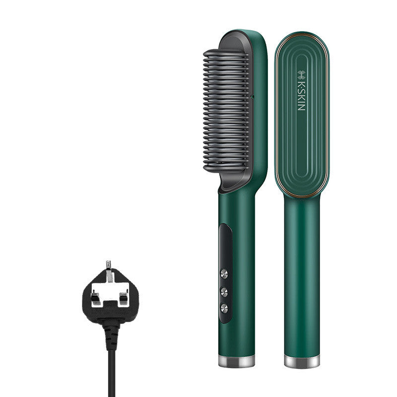 Negative Ion Hair Straightening Comb & Curling Iron - Multi-Function Hair Styling Tool