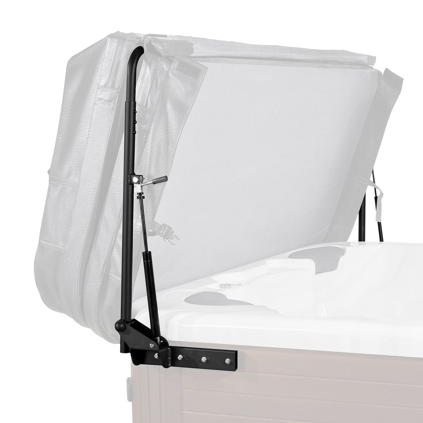 Hydraulic Hot Tub Cover Lift - Adjustable Width 69-96.5 Inches, Mounts on Both Sides