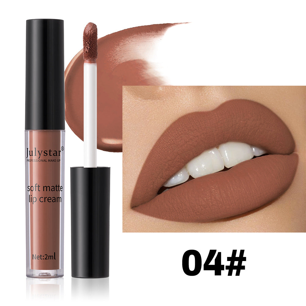 Matte Finish Lip Lacquer Set - Non-Fade, Nonstick, 2ML Lip Gloss