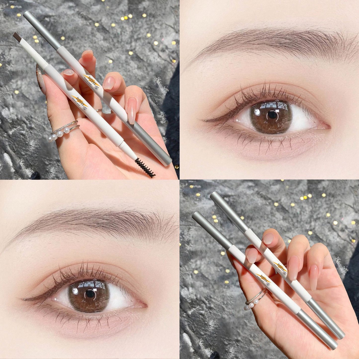 Waterproof Double-Headed Eyebrow Pencil - Sweat-Proof, Durable Makeup Tool