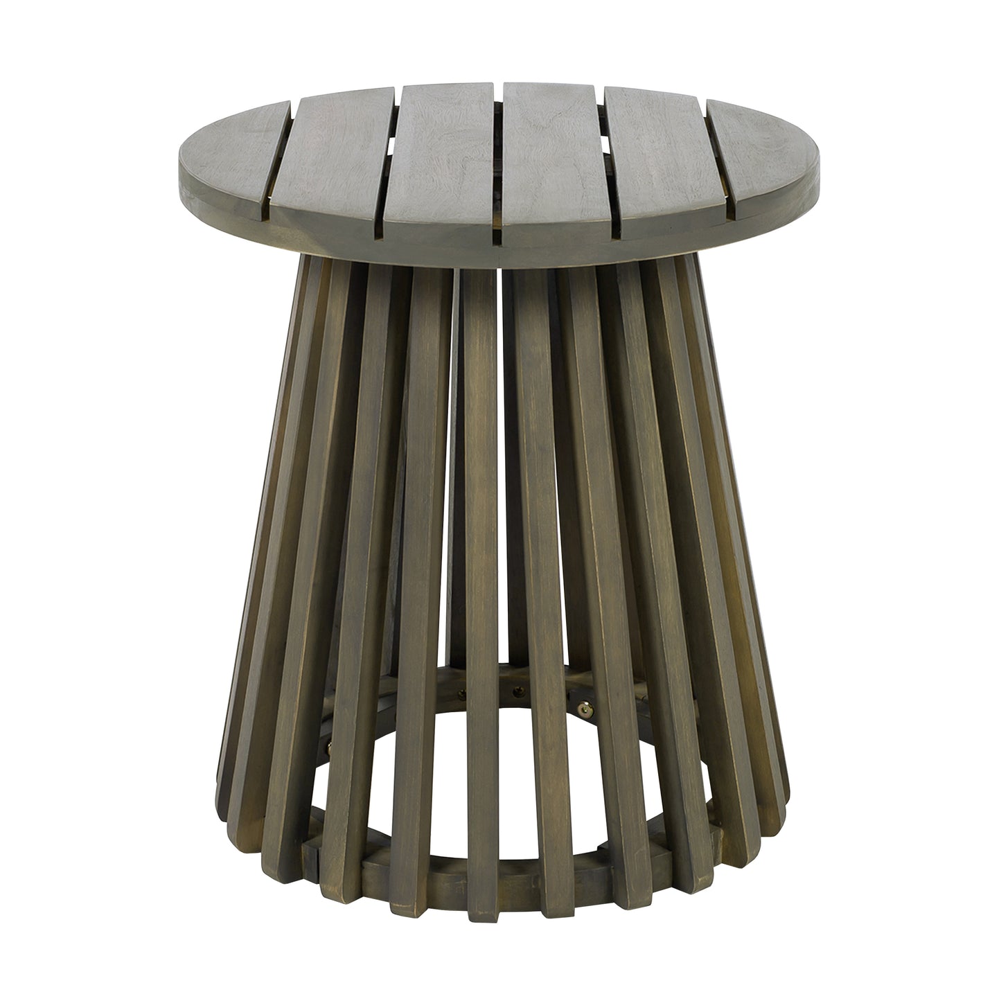 Outdoor Acacia Wood Patio Side Table, Round Coffee Table For