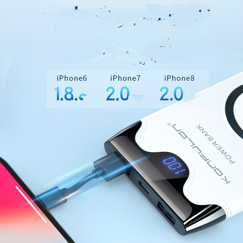 Power Bank 10000mAh Wireless Charging Hand-Crank Digital Display