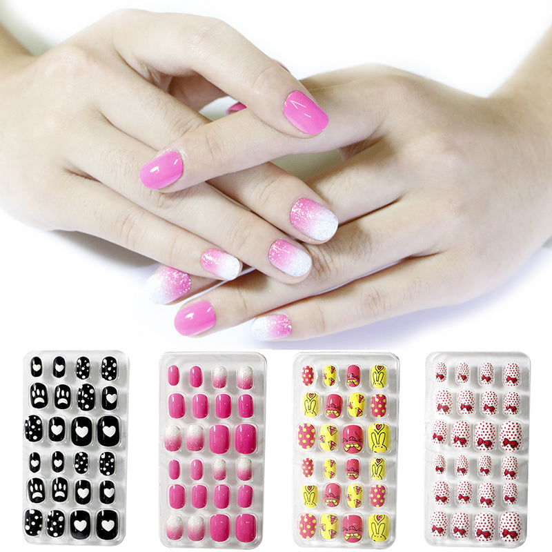 Children's Nail Art Stickers Patch Set - 24-Piece Kids Nail Tips