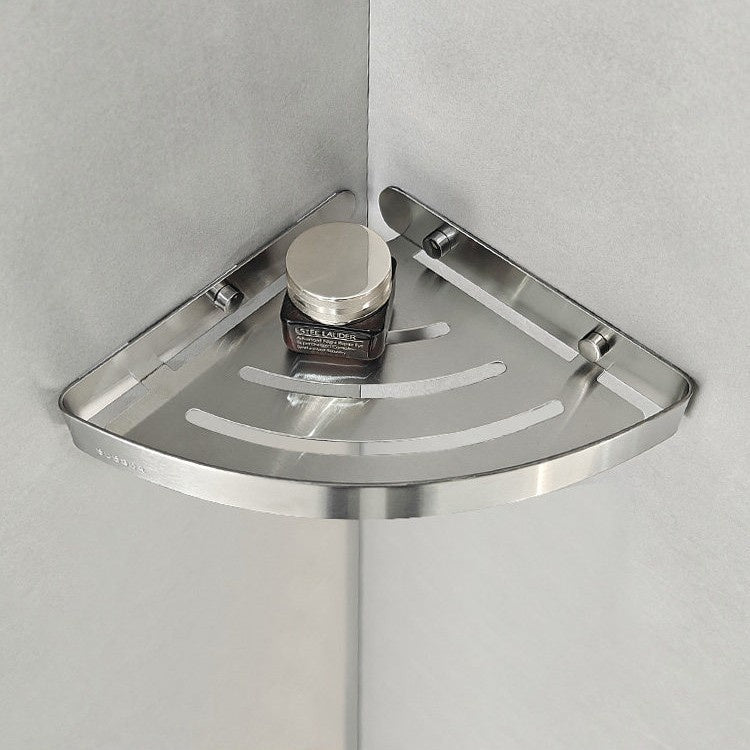 No-Drill Stainless Steel Corner Shelf for Bathroom - Multiple Sizes & Finishes