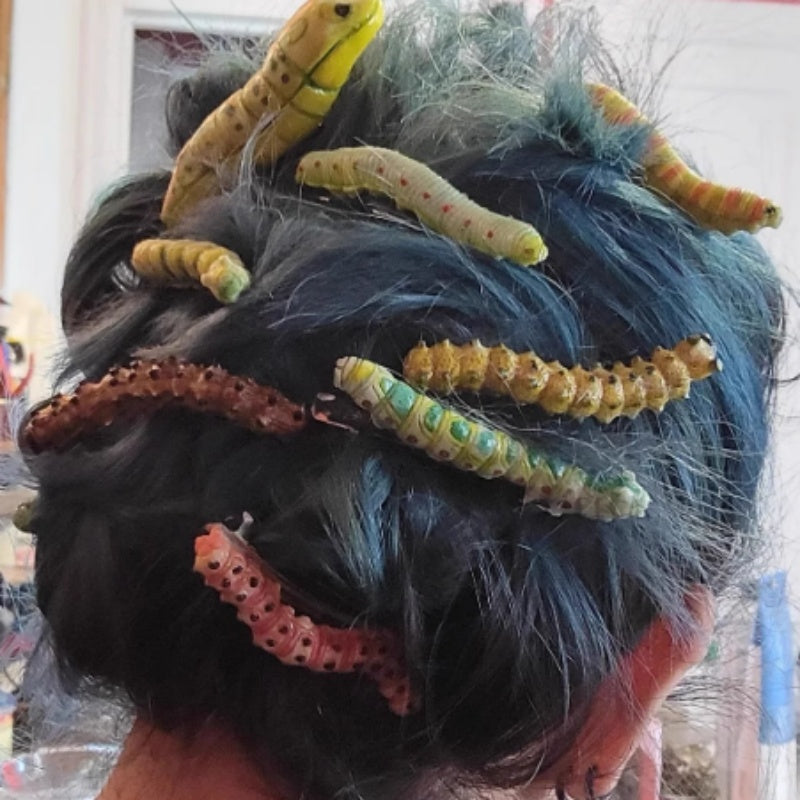Caterpillar Hair Clip Set - 12 Pieces