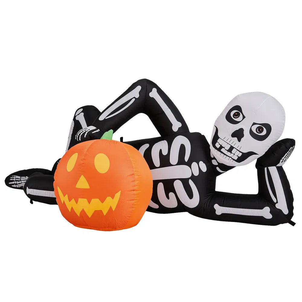 7ft Inflatable Halloween Skeleton Decor with LED Lights