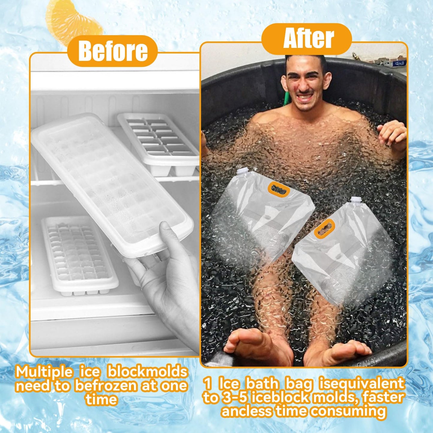 Portable 10L Ice Bath Bags - 2-Pack Cold Plunge Accessories