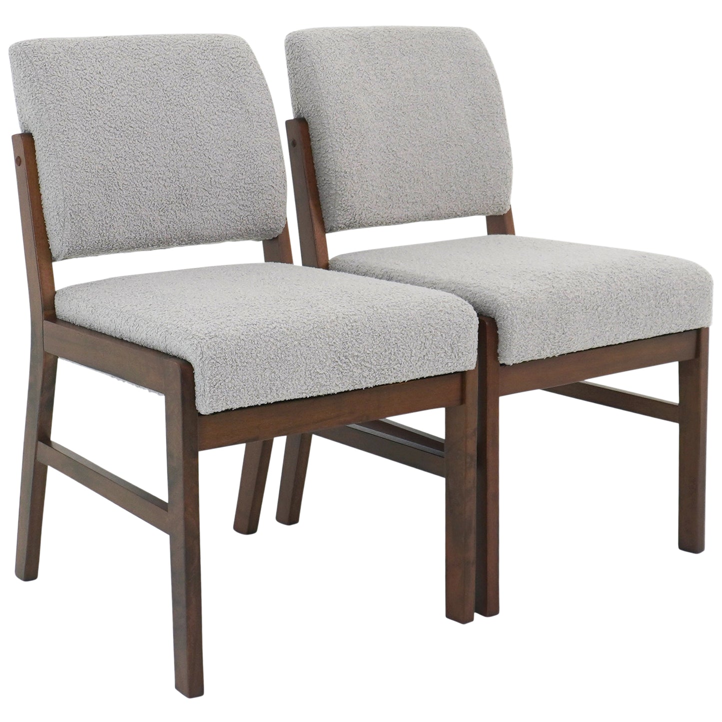 Caldwell Dining Chair Set Of 2 - Light Grey Boucle