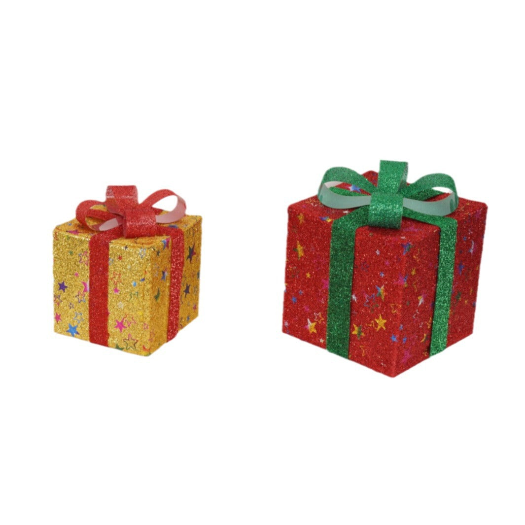 Remote Control Christmas Gift Box Lights - Holiday Decorative LED Set