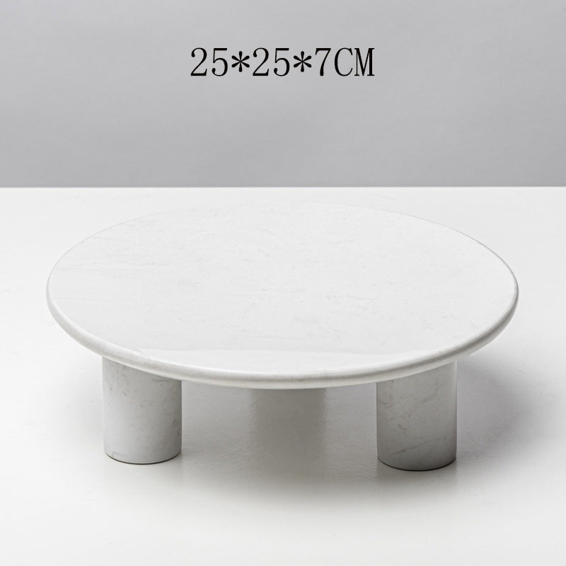Minimalist Marble Fruit Bowl - Modern High-Foot Kitchen Decor