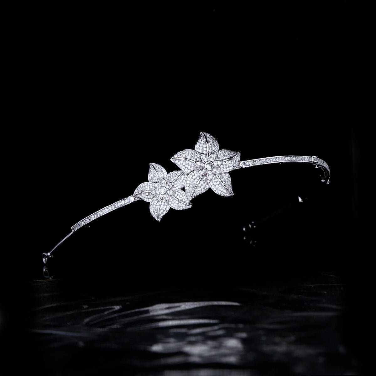 Crown Copper Hair Clip - White Gold Plated