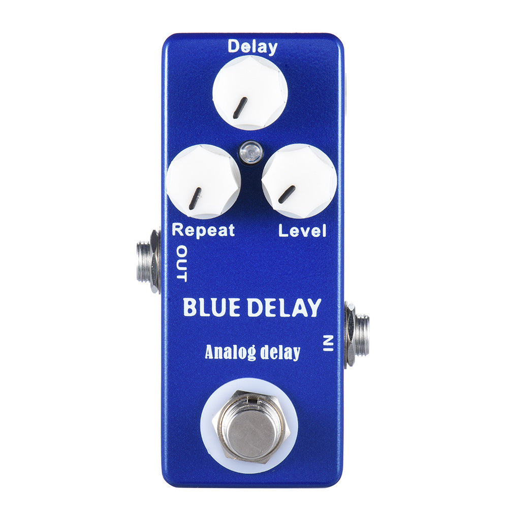 Analog Delay Guitar Effects Pedal - True Bypass, Mini Size, Blue