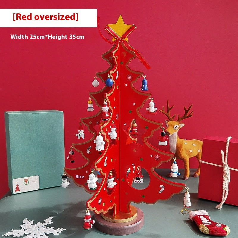 Mini 3D Wooden Christmas Tree Decorations - DIY Holiday Home Decor