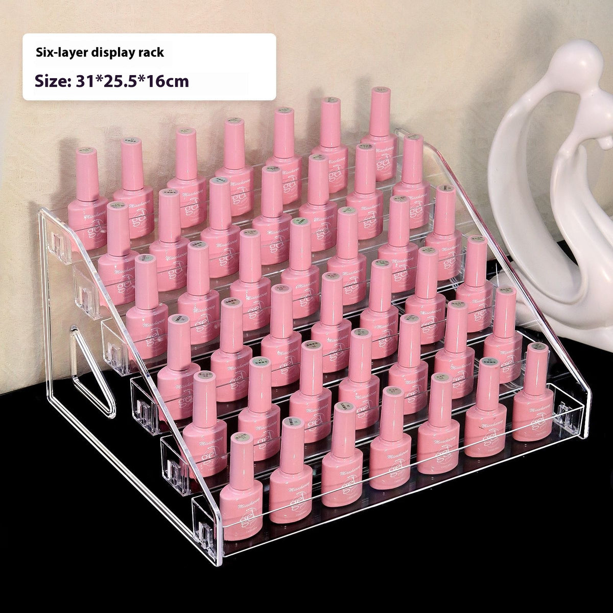 Multi-Layer Acrylic Nail Polish Display Rack - Clear Storage Organizer
