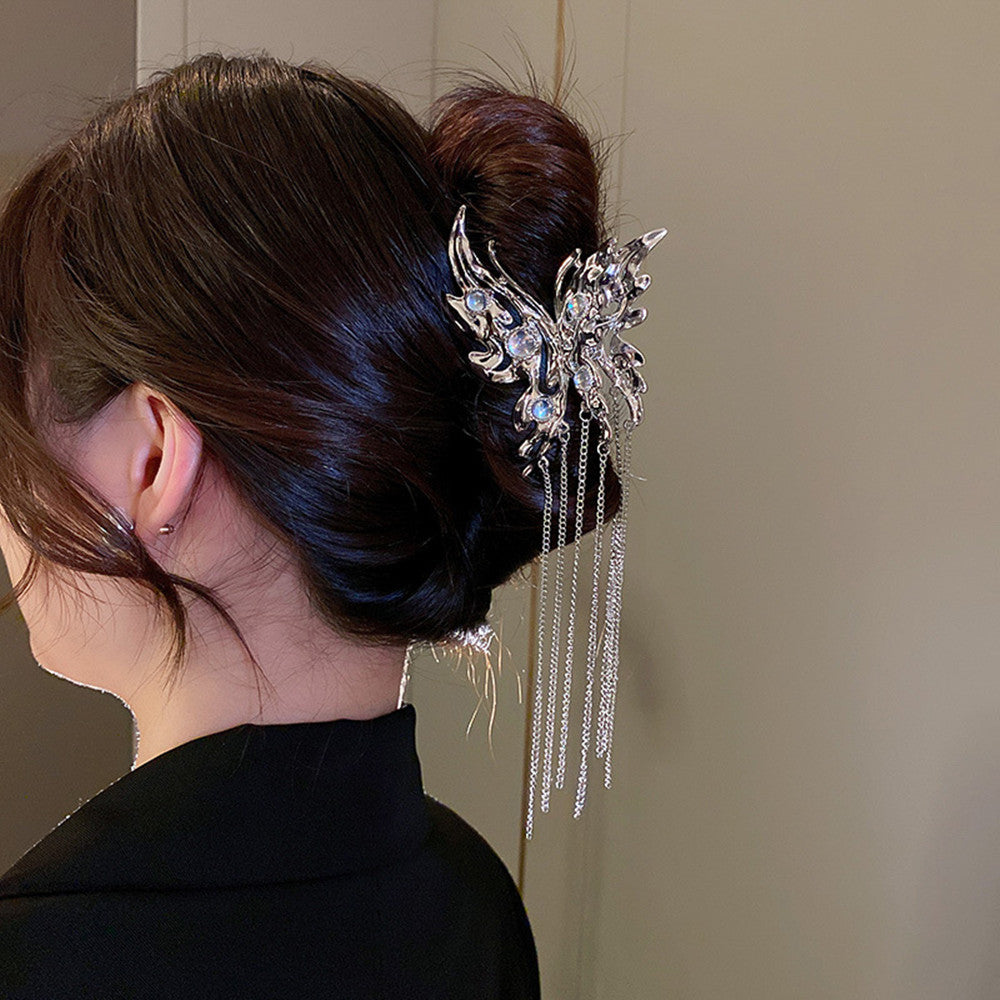 Butterfly Grab Clip Hair Pin - Silver