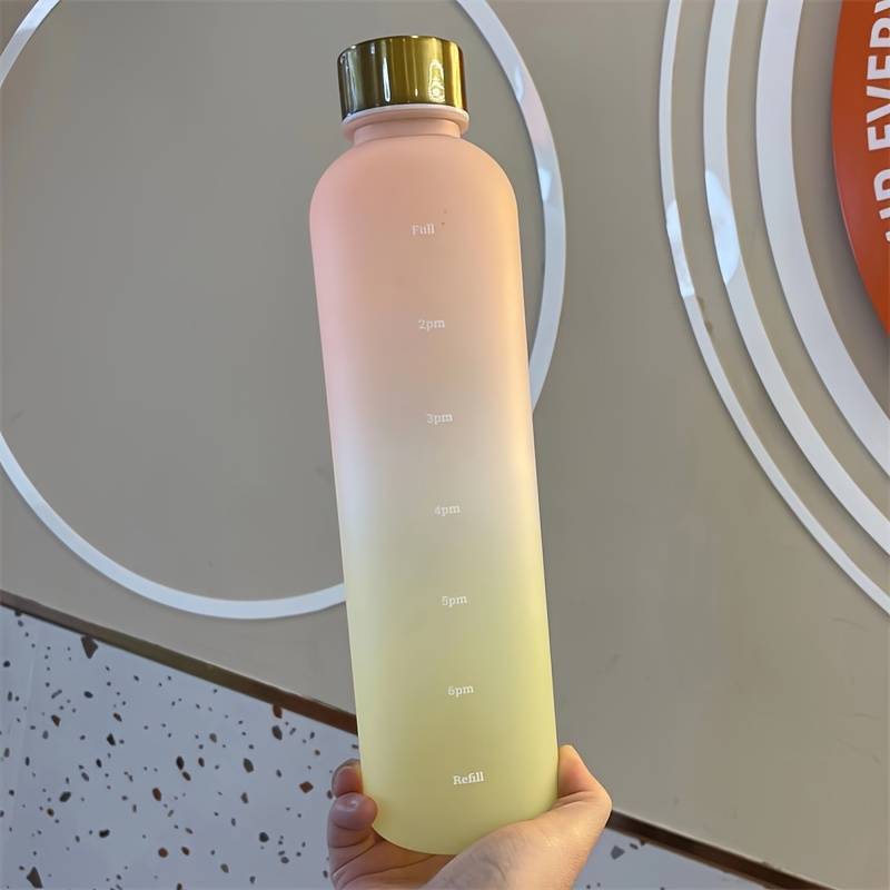 Frosted Gradient Sports Water Cup 1000ml - Outdoor Fitness Drinkware