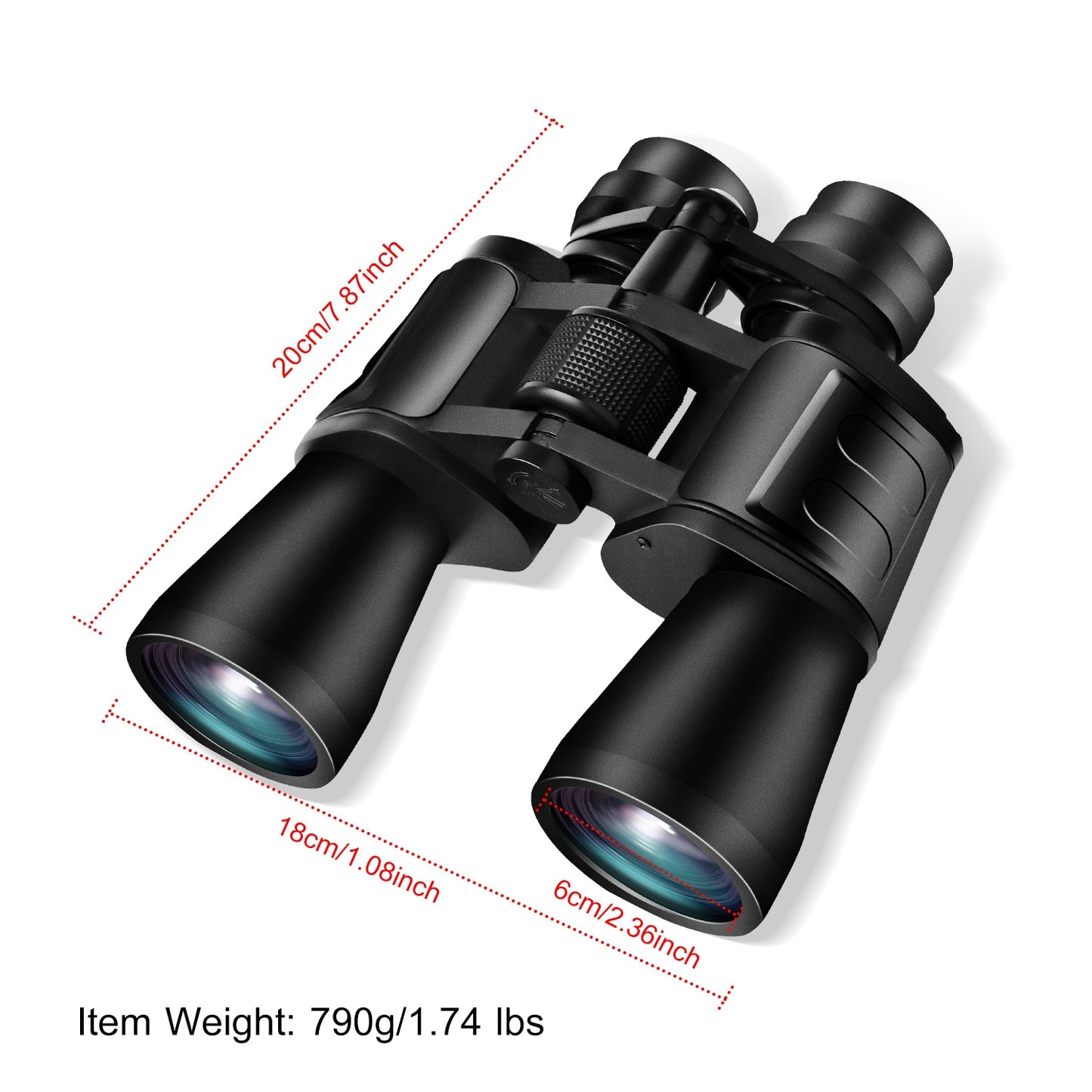 Portable Zoom Binoculars with Low Light Night Vision - Black