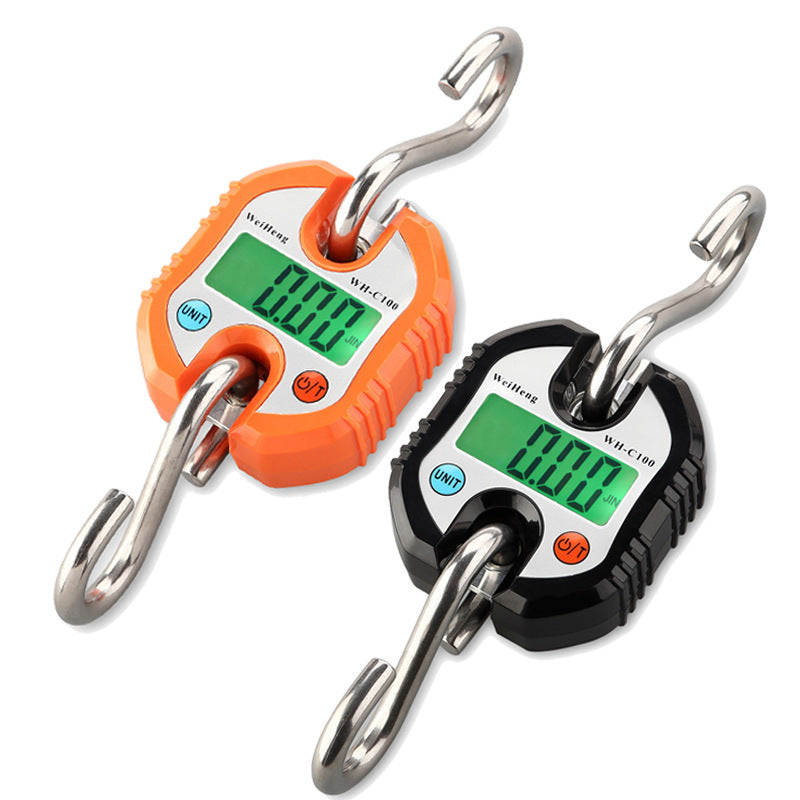 Mini Crane Scale Hanging Scale for Livestock and Poultry - Black or Orange