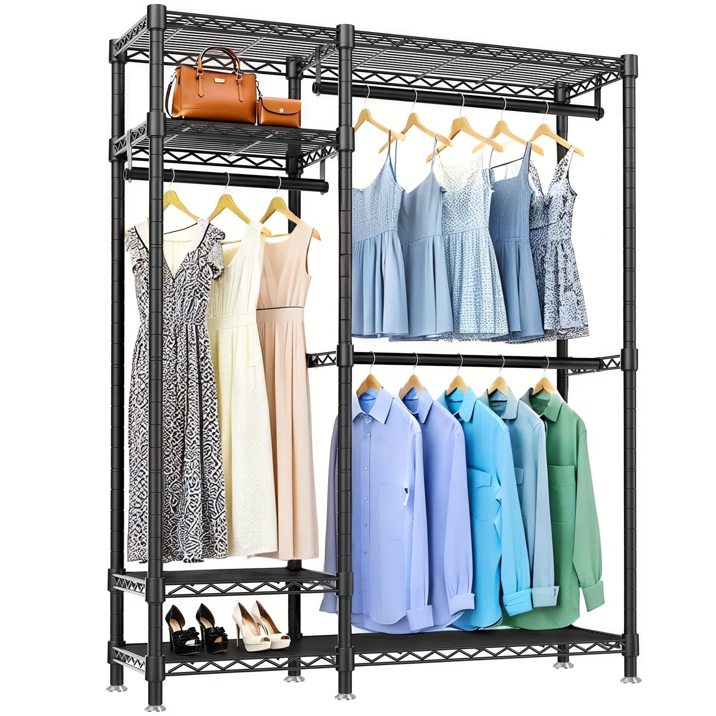 Heavy Duty Clothes Rack, Freestanding Closet Organizer, Portable