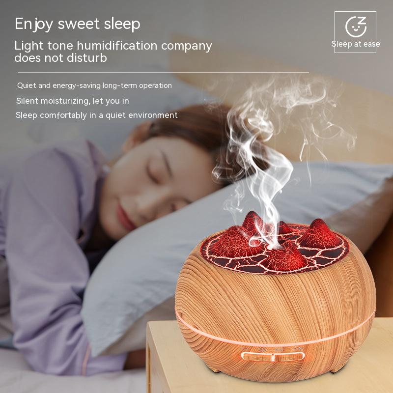 Wood Grain Humidifier with Aromatherapy and Remote Control - USB Powered