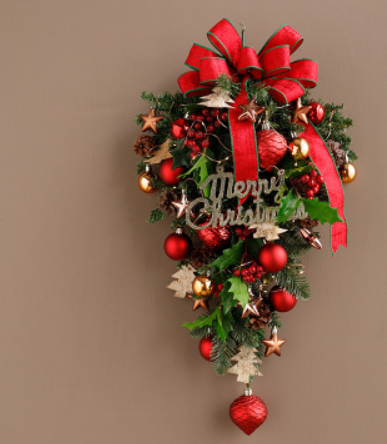 Christmas Wreath Door Wall Hanging Decoration for Festive Home Decor