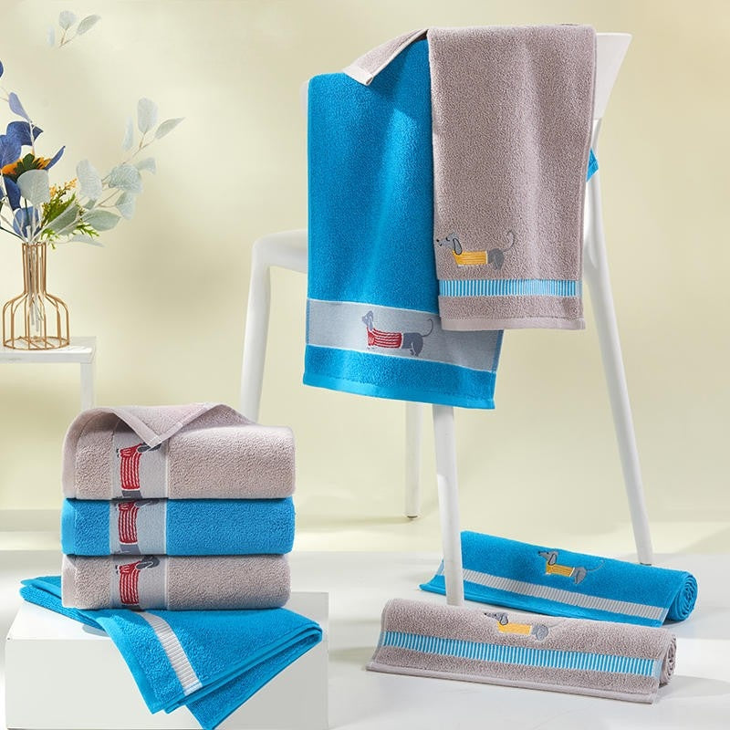 Pure Cotton Cartoon Face Hand Towel Water Absorption Soft Bathroom Cloth