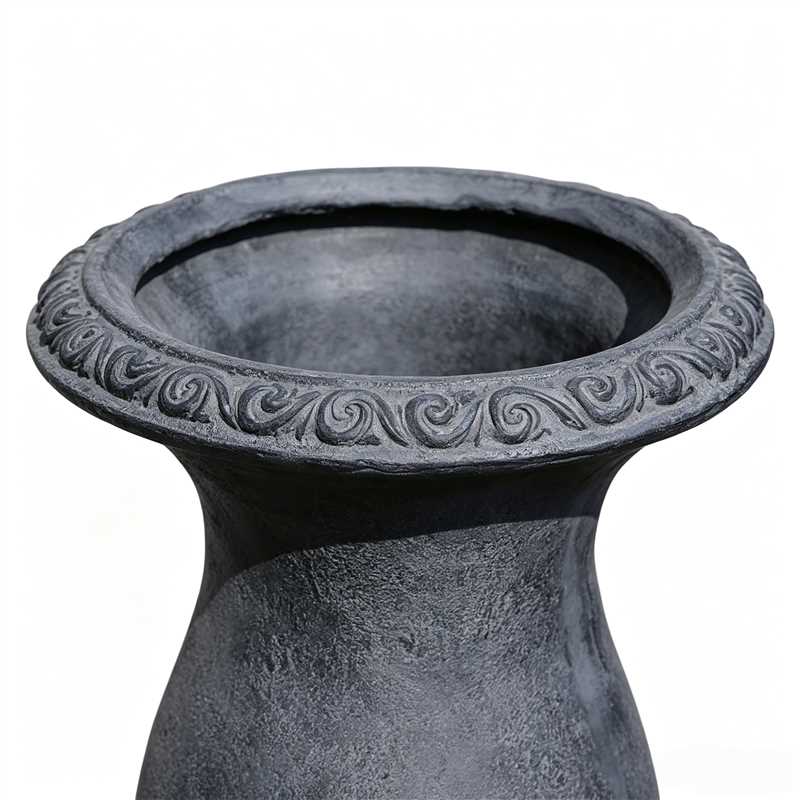 Antique Black Garden Planter - Magnesium Oxide, 26.38" x 16.53"