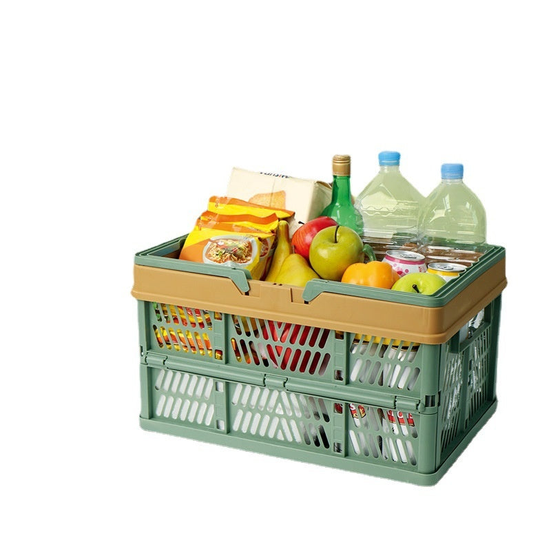Foldable Picnic Basket - Large Portable Food & Grocery Carrier for Outings