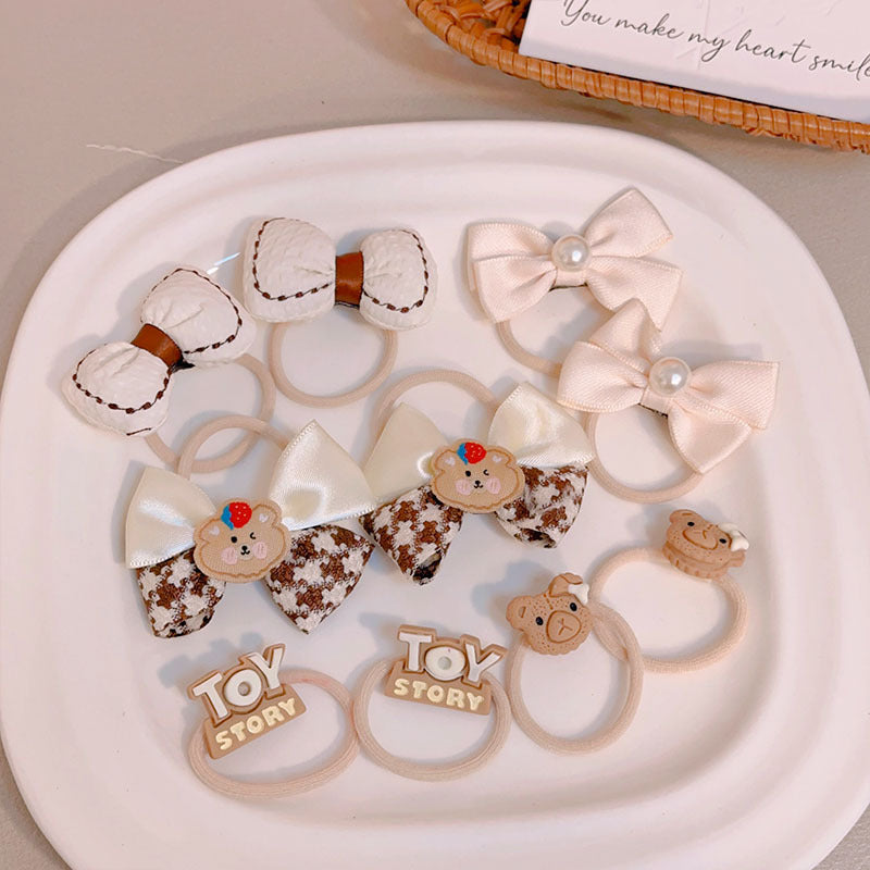 Soft Fabric Hair Ties Set For Girls - Ponytail & Bun Styling