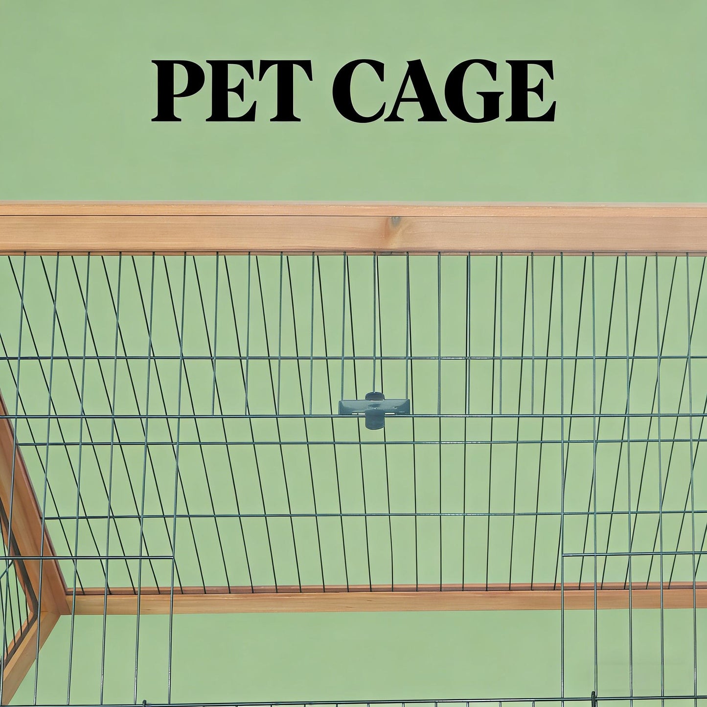 A-Frame Wooden Rabbit Hutch - Small Animal Cage - Yellow