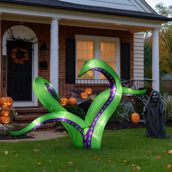 6.9FT Inflatable Octopus Tentacles - LED Halloween Decoration - 2 Pack