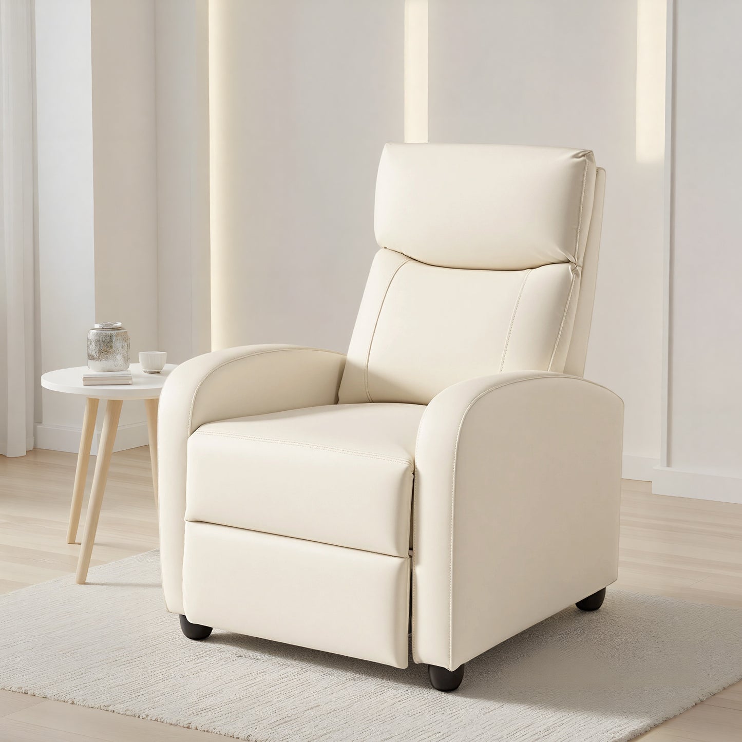 Adjustable Reclining Sofa with Lumbar Support and High-Density Foam