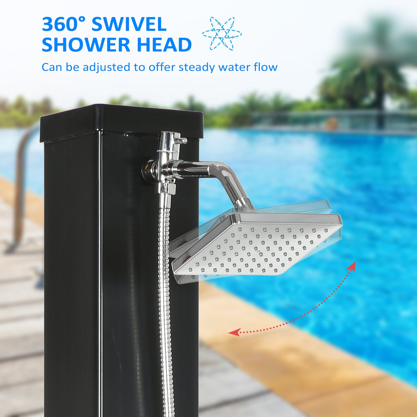 10.6 Gallon Solar Heated Outdoor Shower with Handheld Head