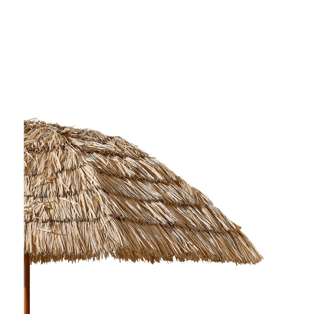 8' Thatch Patio Tiki Umbrella - Brown Hawaiian Beach Shade