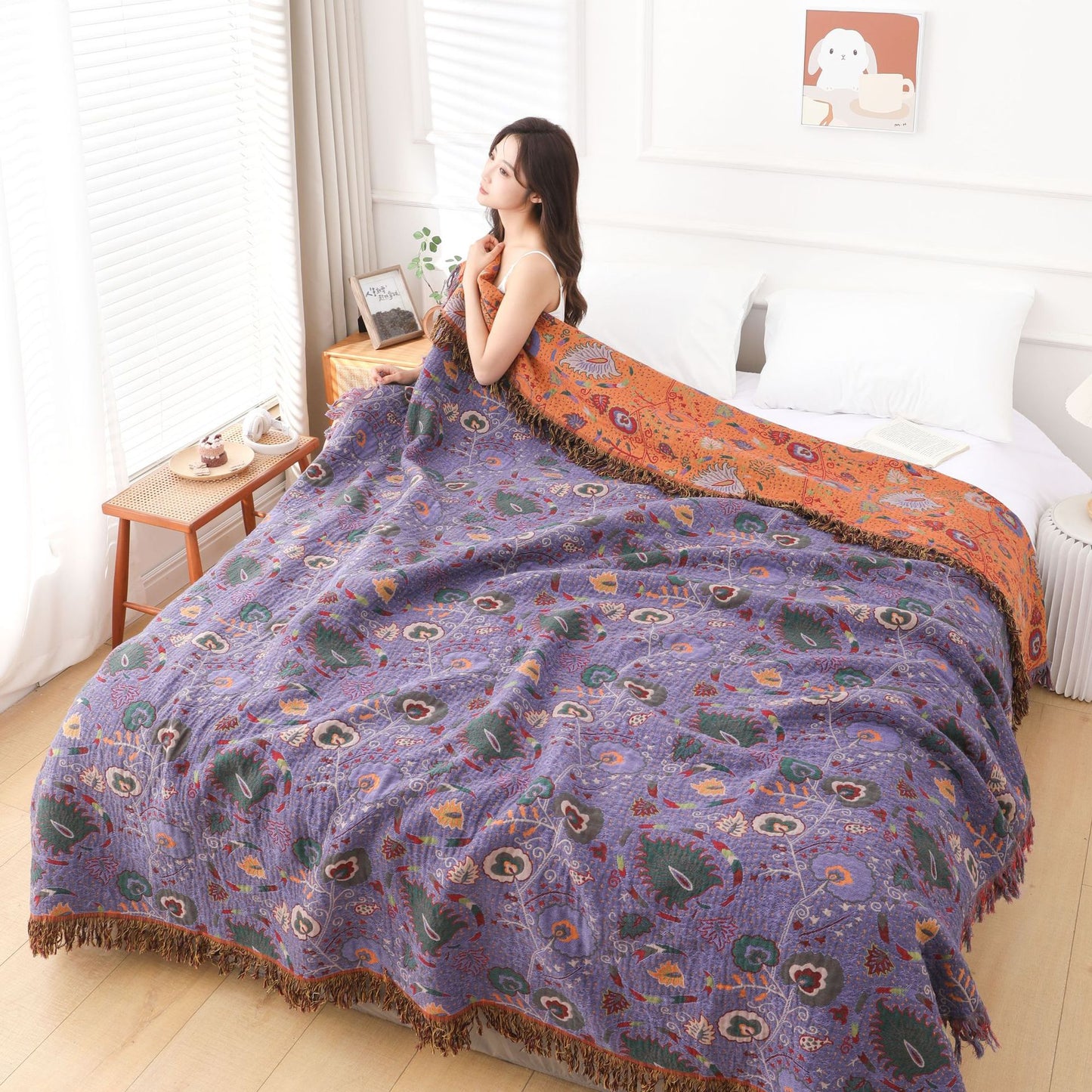 Multi-Layer Cotton Gauze Blanket for Sofa and Home Decor