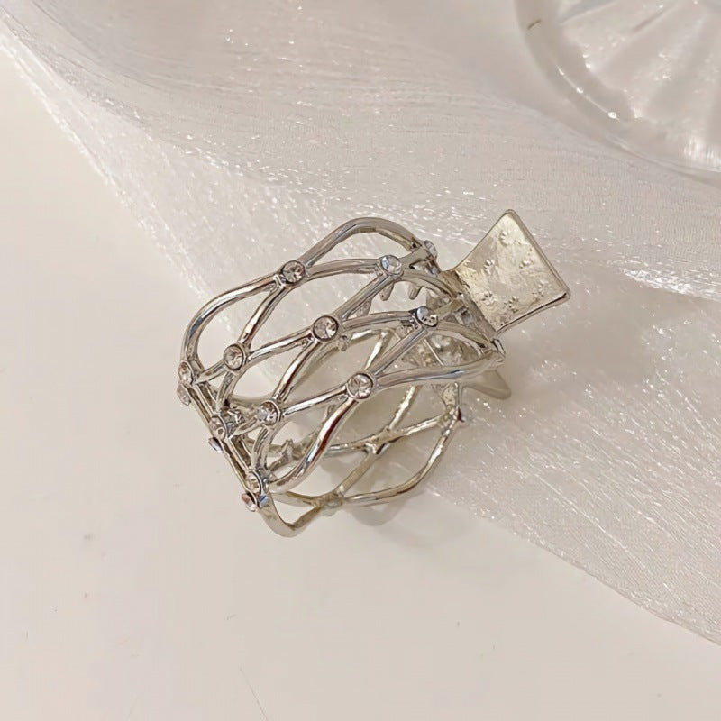 Fashion Rhinestone Hair Clip for Women - Small Anti-sagging Hair Accessory with Cat Ear & Diamond Design