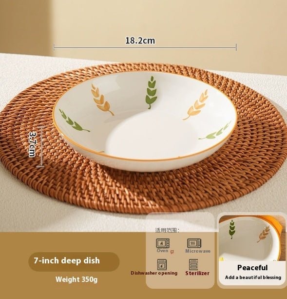 Deep Dinner Plates Set - Nordic Style Ceramic Tableware for Home Kitchen