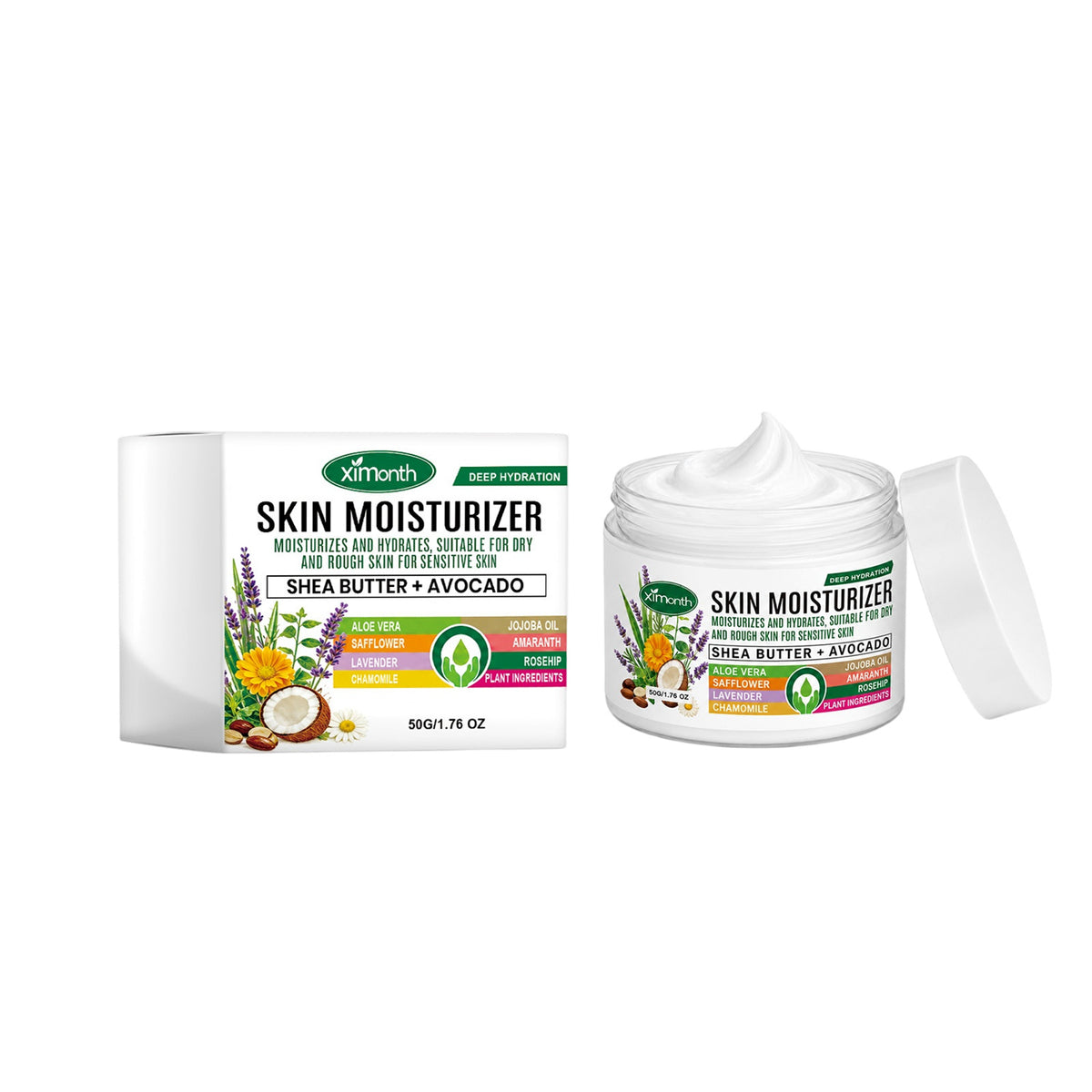 Moisturizing Face Cream with Shea & Aloe Vera - 50g Hydrating Skin Care