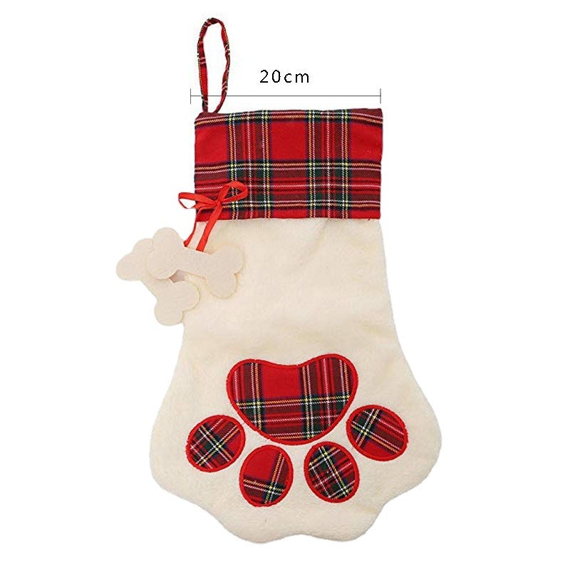Christmas Stockings Hand-Shaped Dog Bone Style Holiday Decor - Multiple Variants