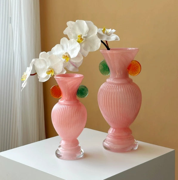 Double-Eared Glazed Vase for Living Room Flower Arrangements - Modern Home Decor
