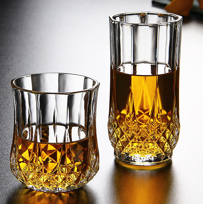 220ml Clear Whiskey Glass - Classic Crystal Mug for Home Bar