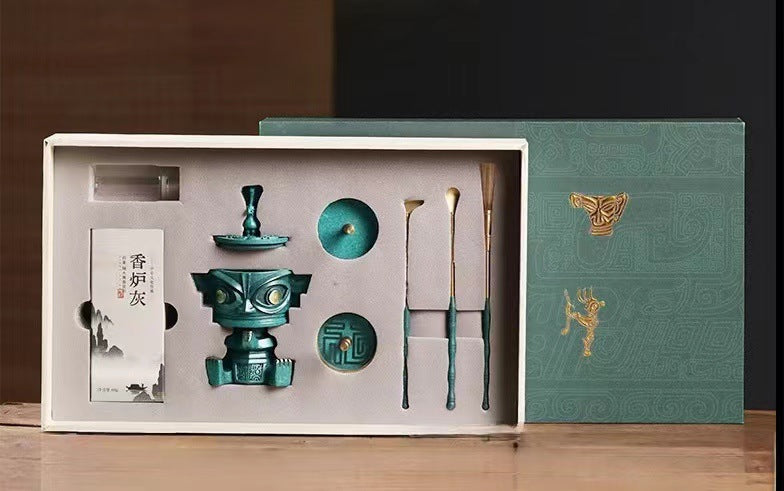 Chinese Copper Incense Burner Set - Home Fragrance & Decor