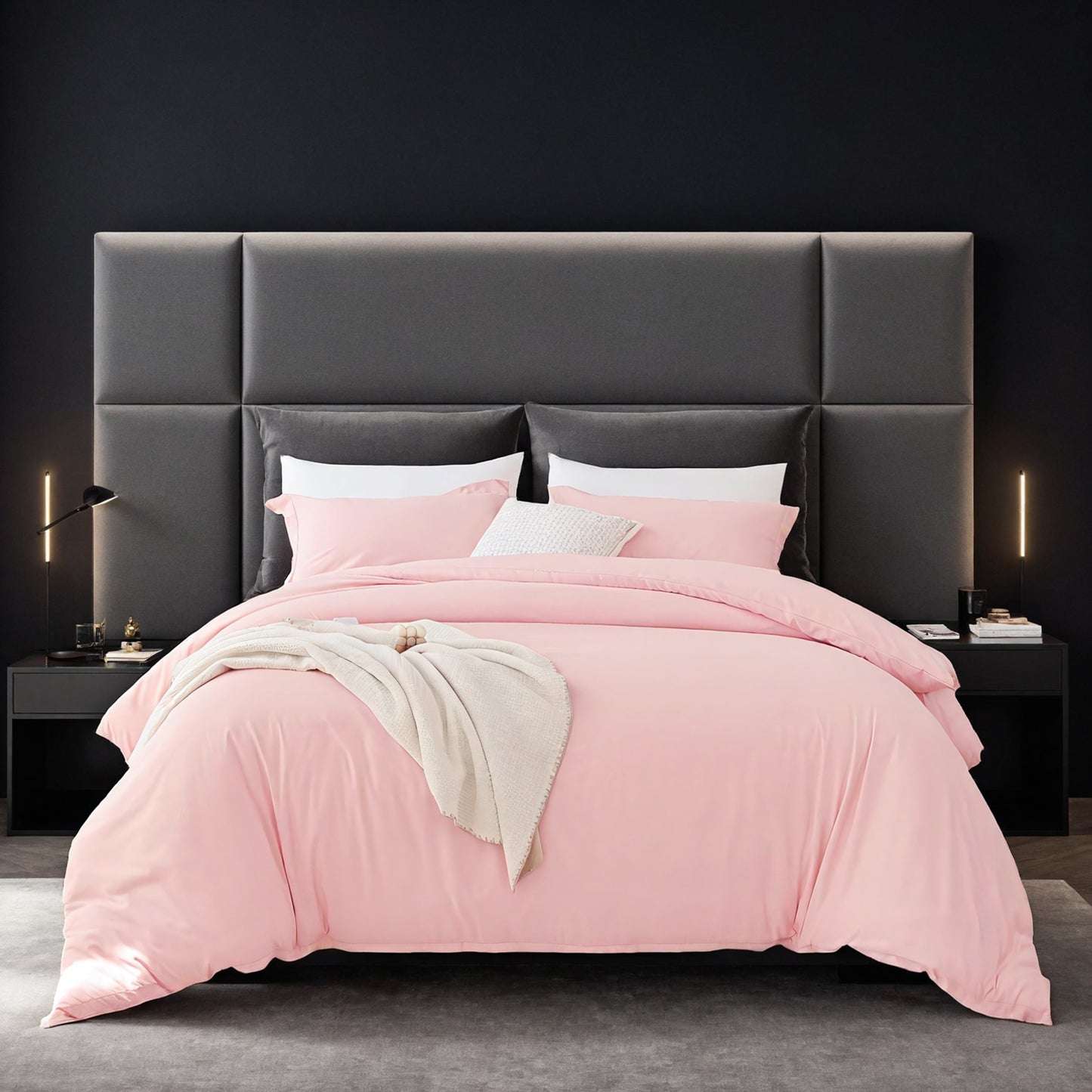Oversized Duvet Cover Set - Premium Microfiber, Minimalist Design