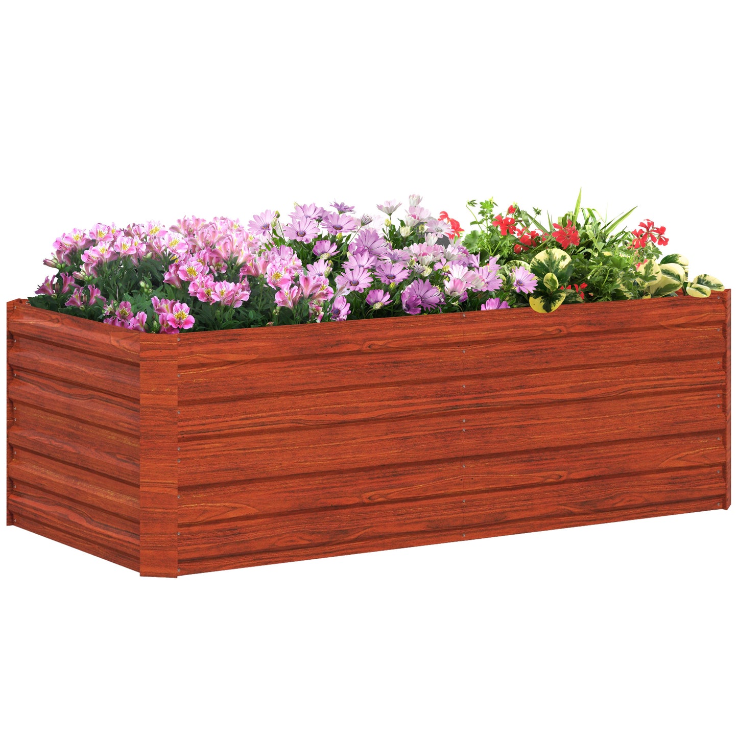 Galvanized Steel Raised Garden Bed Outdoor Planter 71x36x23 Dark Brown