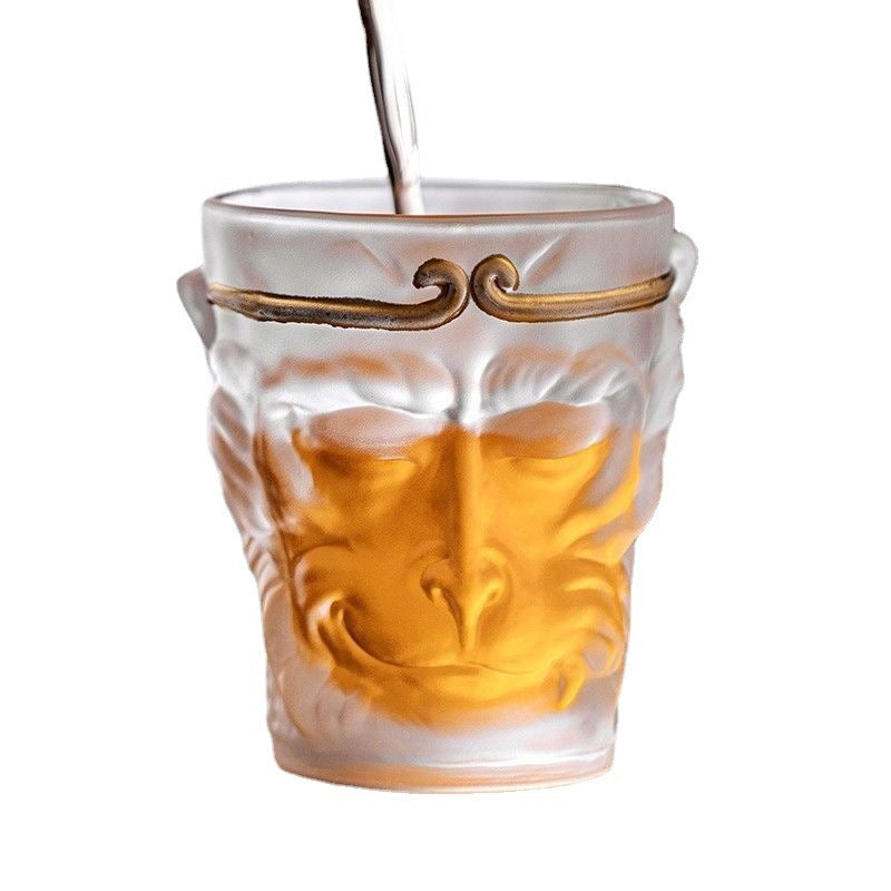 Large Capacity Crystal Glass Tea Cup - 110ml with Gold Hoop & Sun Dasheng Design