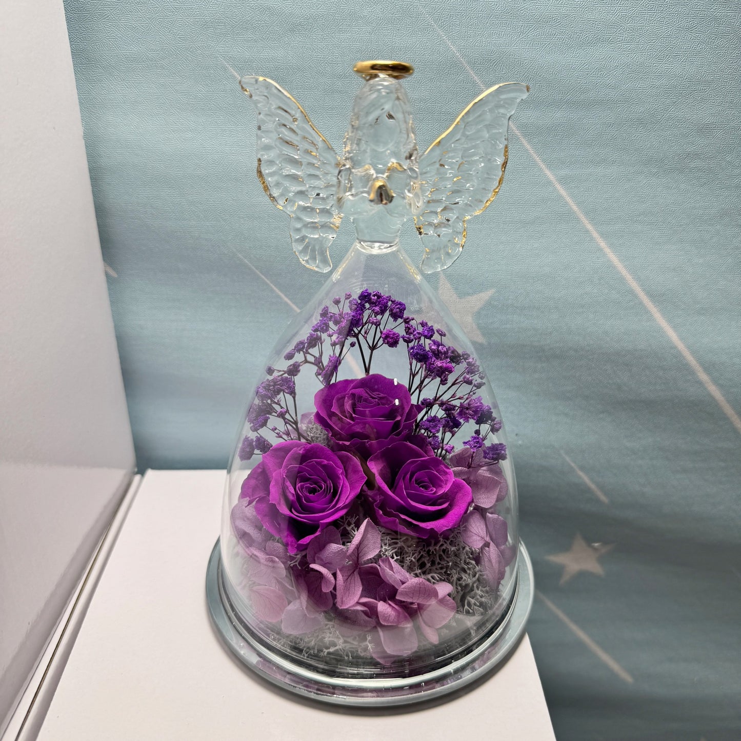 Christmas & Valentine's Day Rose Bouquet Ornament with Light - Handmade Gift